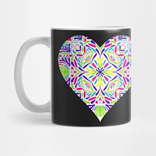 Coral Mandala Heart Mug